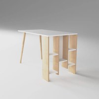 Birou cu rafturi Vitto Homs stejar-alb 120 x 60 x 73.8 cm - 1