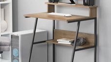Birou/masa PC, Hodor Homs, nuc/negru,86x70x50 cm