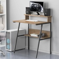 Birou/masa PC, Hodor Homs, nuc/negru,86x70x50 cm - 1