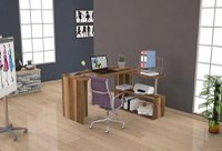 Birou Oscar nuc, 130x50 x74 cm,104X74X24 cm - 1