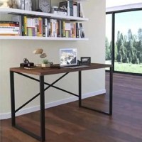 Birou pc pentru birou, model x1,culoare nuc si negru,90 cm - 1