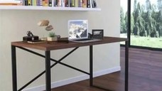 Birou pc pentru birou, model x1,culoare nuc si negru,90 cm