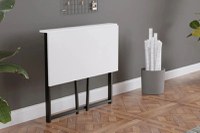 Birou pliabil cu cadru metalic Util Homs 80 x 50 x 75 cm,Alb-negru - 1