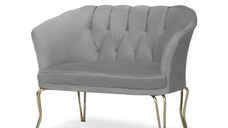 Canapea 2 locuri  Viena Homs,gri-auriu