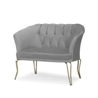 Canapea 2 locuri  Viena Homs,gri-auriu - 1