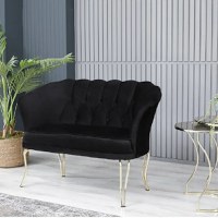 Canapea 2 locuri  Viena ,negru auriu - 1