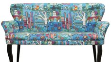 Canapea 2 persoane cocktail Relax Homs textil albastru
