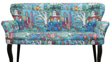 Canapea 2 persoane cocktail Relax Homs textil albastru