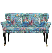 Canapea 2 persoane cocktail Relax Homs textil albastru - 1