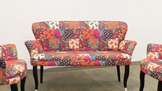 Canapea 2 persoane cocktail Relax Homs textil portocaliu