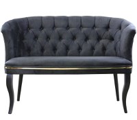 Canapea 2 persoane Milano Homs textil,negru - 1