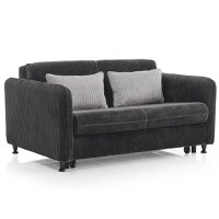 Canapea extensibila 2 locuri cu lada 145x200 cm – stofa neagra – Vita - 1