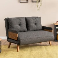 Canapea Extensibilă 2 Locuri Esme, Gri Antracit,133 x 175 cm - 1