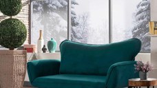 Canapea extensibila 2 locuri living 180X70 cm – stofa verde smarald – Chatto