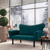 Canapea extensibila 2 locuri living 180X70 cm – stofa verde smarald – Chatto - 1