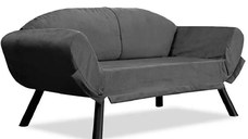 Canapea extensibila 2 locuri living 205X80 cm – stofa & metal, gri – Genzo