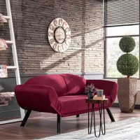 Canapea extensibila 2 locuri living 205X80 cm – stofa & metal, multicolora – Genzo - 1