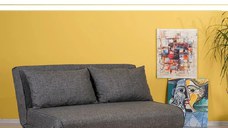 Canapea extensibilă 2 locuri modernă 120x85x80 cm – stofă, bej-gri – Sidney