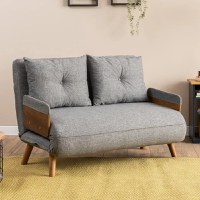 Canapea extensibilă 2 locuri modernă 190x120 cm – stofă gri – Esme - 1