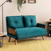 Canapea extensibila 2 locuri moderna, 190x120 cm – stofa, nuanta cobalt blue – Esme - 1