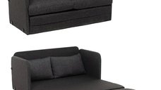 Canapea extensibila 2 locuri moderna, 200x148 cm – stofa gri – Saga