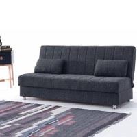 Canapea extensibila 3 loc cu lada, moderna 191x110 cm – stofa gri antracit– Economix - 1