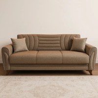 Canapea extensibila 3 loc cu spatiu de depozitare – stofa maro – Seren - 1