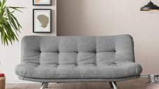 Canapea extensibila 3 locuri living, 180x110 cm – stofa, gri – Merburn