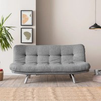 Canapea extensibila 3 locuri living, 180x110 cm – stofa, gri – Merburn - 1