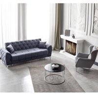 Canapea extensibila 3 locuri living 233x90x92 cm – stofa, gri antracit – Cuba - 1