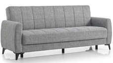 Canapea extensibila cu lada de depozitare living 215x85x90 cm – stofă, gri – Hilton