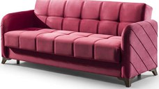 Canapea extensibila cu lada de depozitare living 215x85x90 cm – stofă, roz bordo (trandafiriu)– Roza