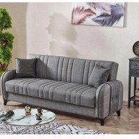 Canapea extensibila cu spatiu de depozitare 220x87x93 cm – stofa gri – Elegance - 1