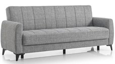 Canapea extensibila Hilton cu lada de depozitare, gri, 215x85x90 cm