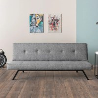 Canapea extensibilă modernă, 180x102 cm – stofă gri & metal negru – Zola - 1