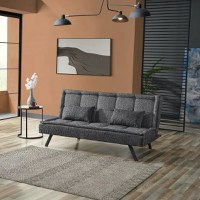 Canapea extensibila moderna 185x89x90 cm – stofa gri – Monaco - 1