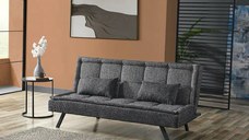 Canapea extensibila moderna 185x89x90 cm – stofa gri – Monaco