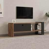 Comoda televizor Ova pentru living culoare antracit si nuc, 120 cm - 1