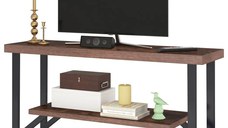 Comoda tv cu picioare metal Homs 140 cm, nuc-negru,30403