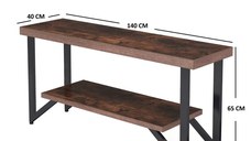 Comoda tv cu picioare metal Homs 140 cm, nuc-negru,30403