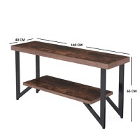 Comoda tv cu picioare metal Homs 140 cm, nuc-negru,30403 - 1