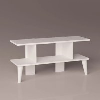 Comoda tv cu rafturi Kat Homs alb 90 x 27.8 x 40 cm - 1