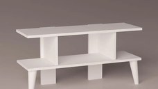 Comoda tv cu rafturi Kat Homs alb 90 x 27.8 x 40 cm