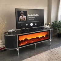 Comoda tv cu semineu Royal, cu led, 160 cm.antracit - 1