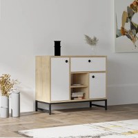 Consola Angel culoare stejar si alb 90cm - 1