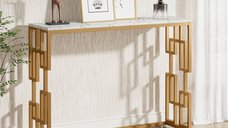 Consola Asia din metal auriu,108x80x30 cm