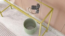 Consola metal-sticla auriu Deco seria D-710, homs,100x30x80 cm ,0031