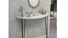 Consola  oval alb-negru,seria A-630, homs,80x18x85 cm ,40047