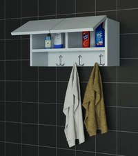 Corp suspendat baie cu 3 agatatori Blanca Homs, 60 x 30 x 19.6 cm, alb - 1