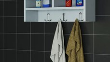 Corp suspendat baie cu 3 agatatori Blanca Homs, 60 x 30 x 19.6 cm, alb